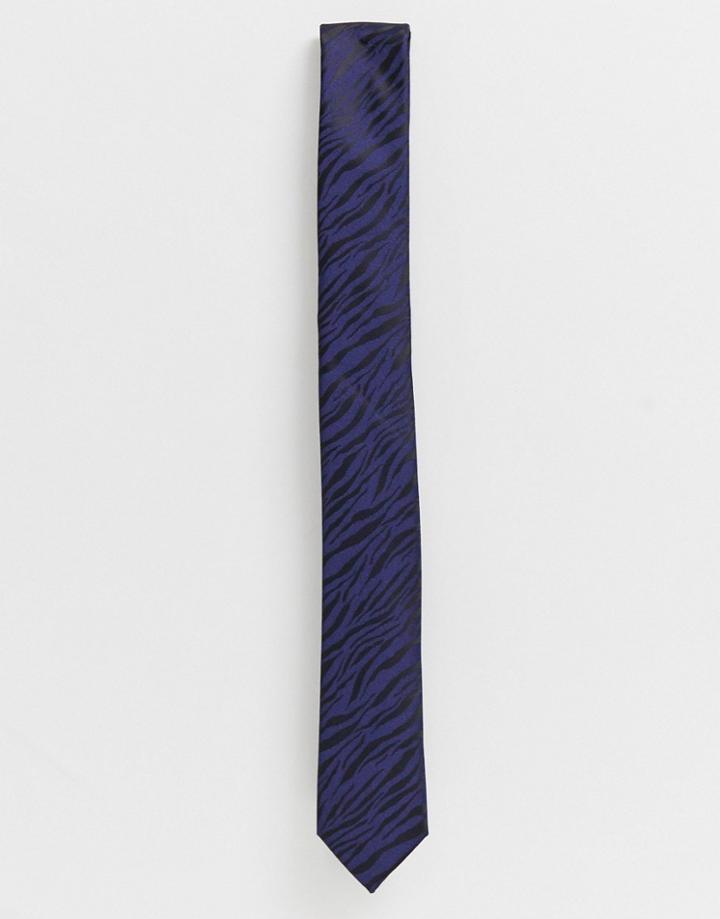 Devils Advocate Dark Tonal Zebra Tie-navy