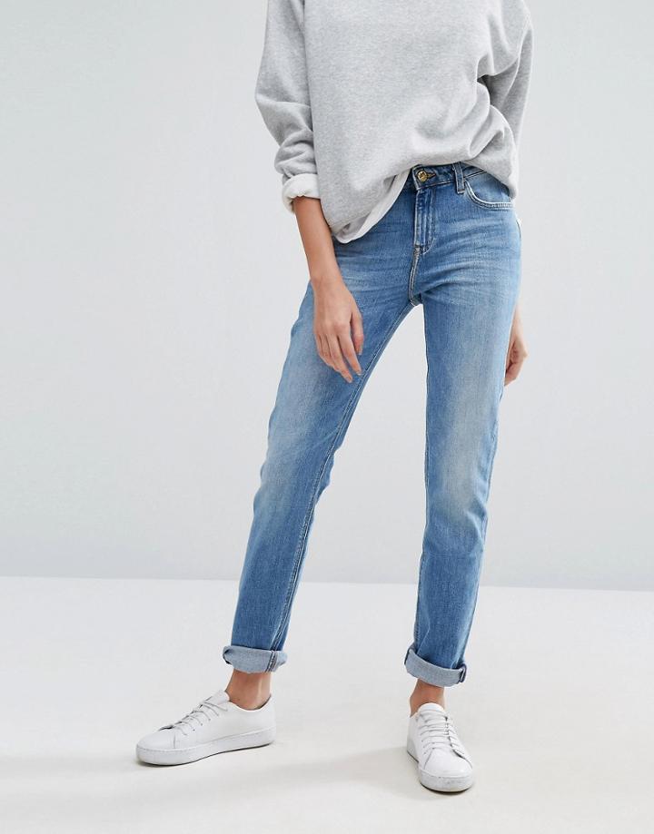 Lee Elly Slim Straight Mid Rise Jeans - Blue