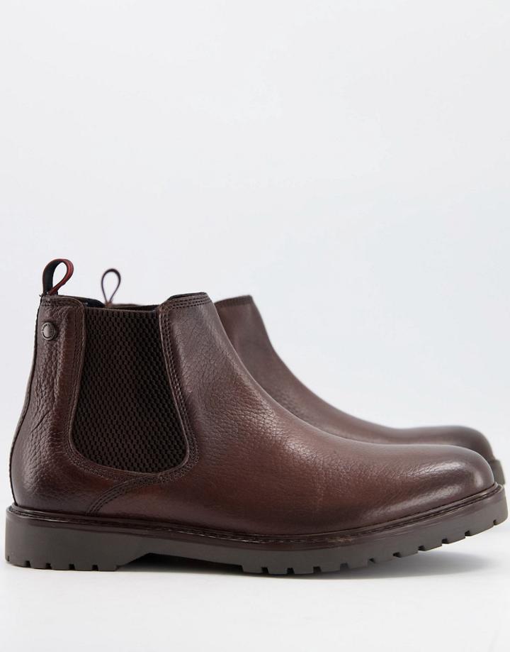 Base London Anvil Chelsea Boots In Brown In Brown Leather