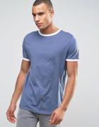 New Look Ringer T-shirt In Navy - Blue