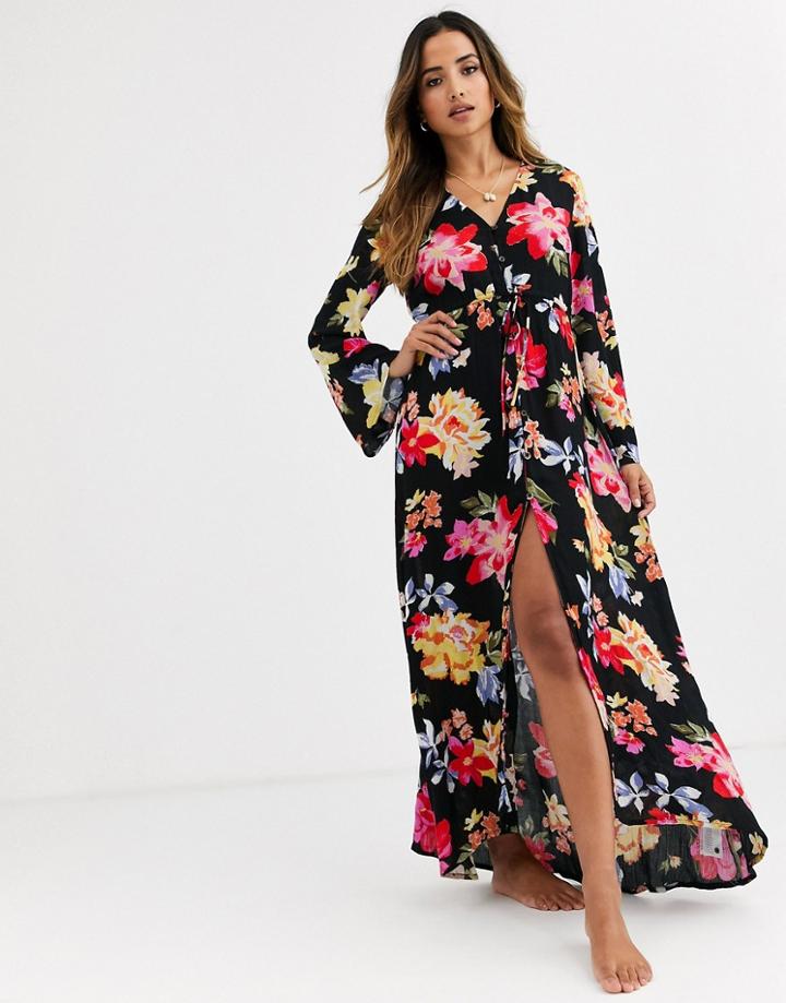 Billabong Desi Beach Kimono In Floral Print-multi