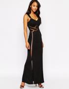 Lipsy Maxi Dress With Cut Out Detail - 011 Black