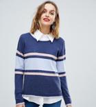 Esprit Color Block Stripe Round Neck Sweater