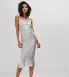 River Island Sequin Skirt In Silver - Silver