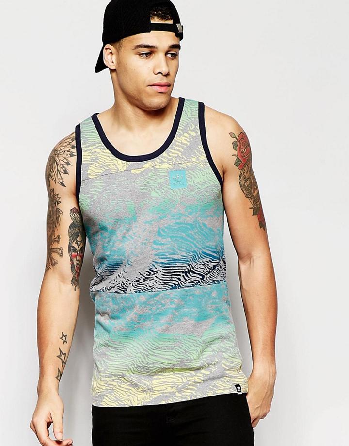 Adidas Originals Scratch Grid Tank In Blue S93302 - Blue