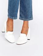 Asos Pamela Heeled Loafers - White