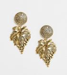 Regal Rose Gold Plated Grapevine Statement Earrings - Gold