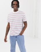 Asos Design Relaxed Striped T-shirt With Contrast Rib - Multi