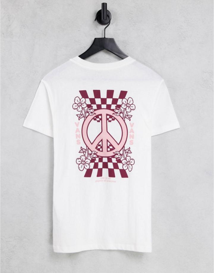 Vans Peace Property Back Print T-shirt In White