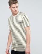 Redefined Rebel Striped T-shirt In Heavy Jersey - Green