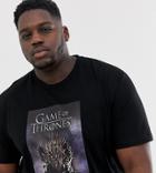 Asos Design Plus Game Of Thrones Relaxed T-shirt-black