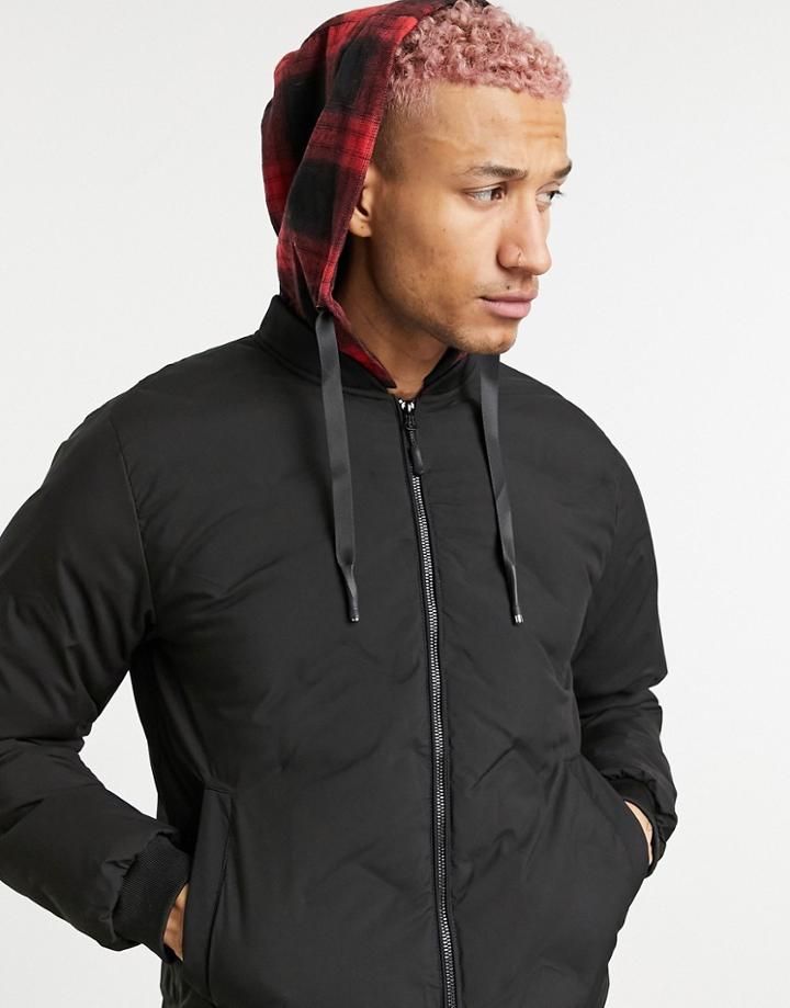Criminal Damage Padded Stadium Jacket In Black