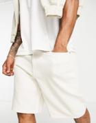 Weekday Galaxy Denim Shorts In Ecru-neutral
