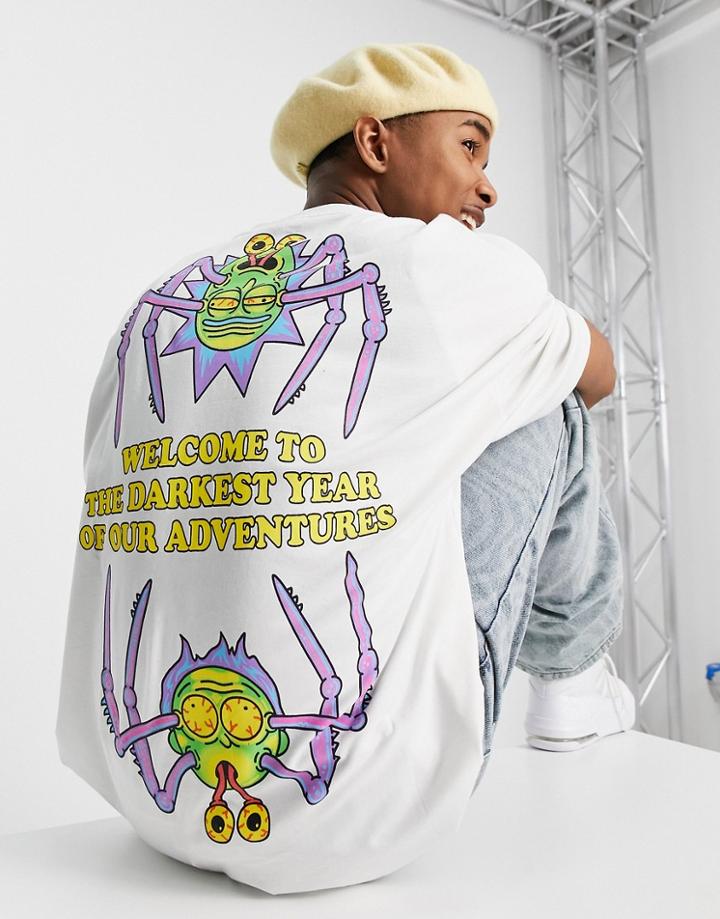 Asos Design Oversized T-shirt With Rick N Morty Print In Gray