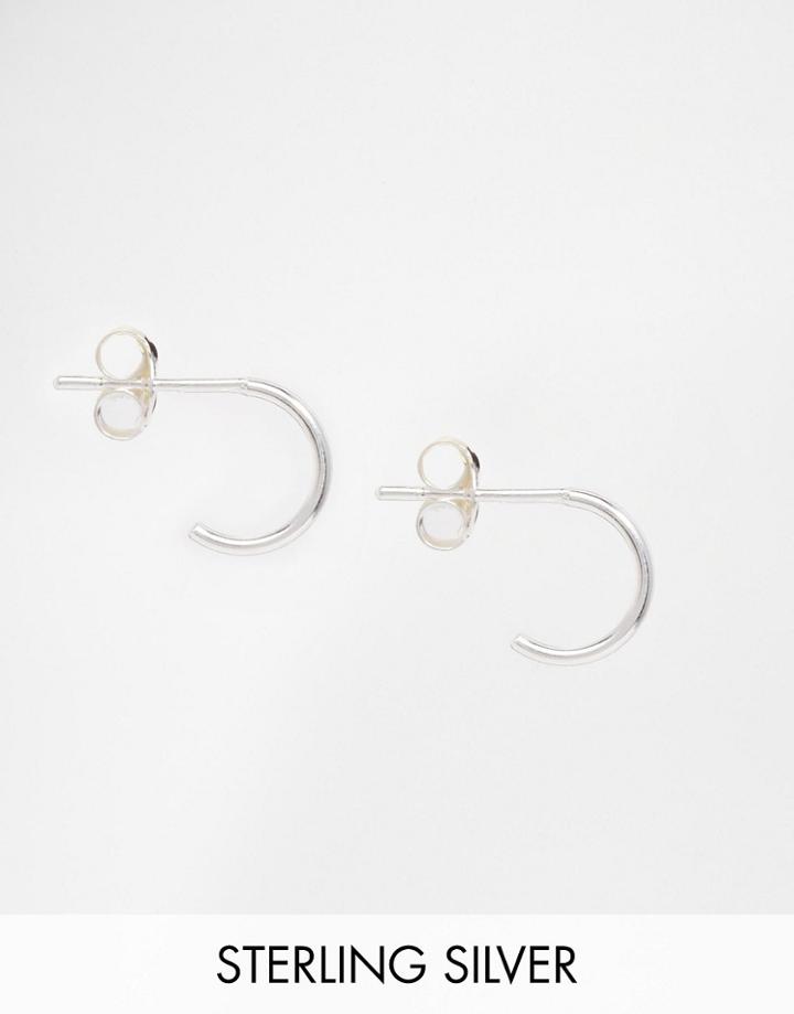 Asos Sterling Silver Mini Hoop Earrings - Silver
