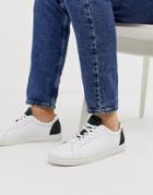 Selected Homme Leather Sneaker With Contrast Suede Heel In Green - Green