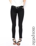 Asos Petite Whitby Low Rise Skinny Jeans In Clean Black - Black