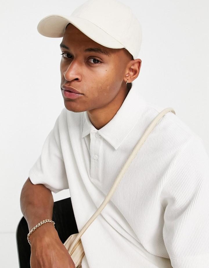 Topman Oversized Smart Rib Polo In White - Part Of A Set