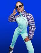 Asos 4505 Ski Suit With Retro Geo Print Detail-green