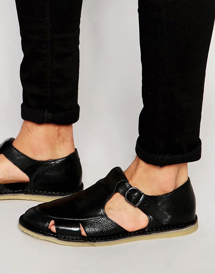 Kurt Geiger Dwight Leather Sandals - Black