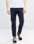 Solid Chinos In Slim Fit - Navy