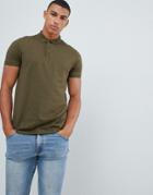 Asos Design Polo In Jersey In Green - Green