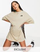The North Face Jersey T-shirt Dress In Beige Exclusive At Asos-neutral