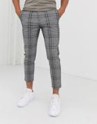 New Look Skinny Smart Pants In Large Scale Gray Check