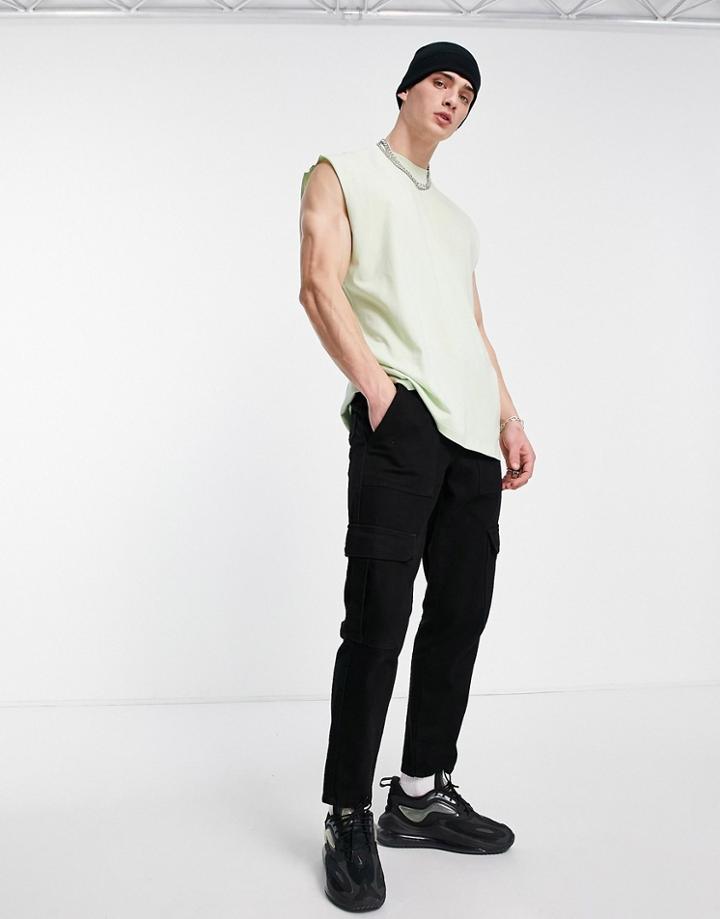 Asos Design Oversized Fit Tank Top In Light Green