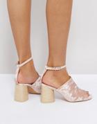 Asos Taper Heeled Sandals - Pink