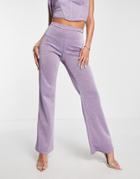 Jaded Rose Sheer Wide Leg Pants In Lilac Sparkle - Part Of A Set-purple
