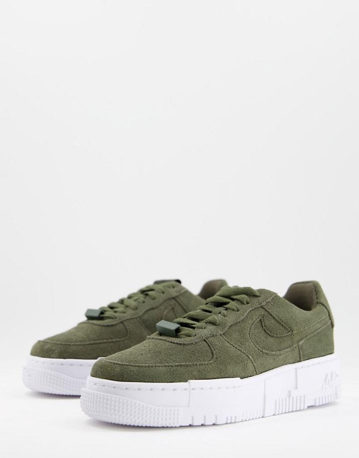 Nike Air Force 1 Pixel Sneakers In Cargo Khaki-green