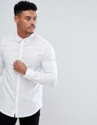 Armani Exchange Slim Fit Oxford Shirt In White - White