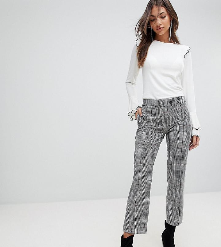 Mango Check Kick Flare Pants