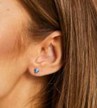 Kingsley Ryan Turquoise Diamond Stud Earrings In Sterling Silver