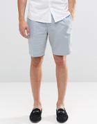 Asos Skinny Tailored Chino Shorts In Light Blue - Gray
