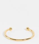 Asos Design 14k Gold Plated Cuff Bracelet With Ball Ends