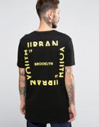 Asos Longline T-shirt With Urban Youth Back Print - Black