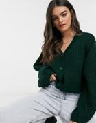 Weekday Eli Cardigan In Dark Green