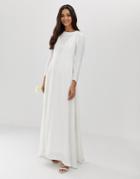 Asos Edition Plaited Wedding Dress-cream