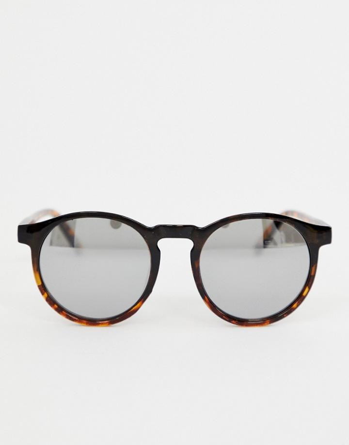 7x Round Sunglasses In Black And Brown - Black