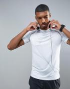 New Look Sport T-shirt With Gray Linear Print - White