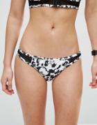 Asos Mono Camo Print Fishnet Functional Zip Bikini Bottom - Multi