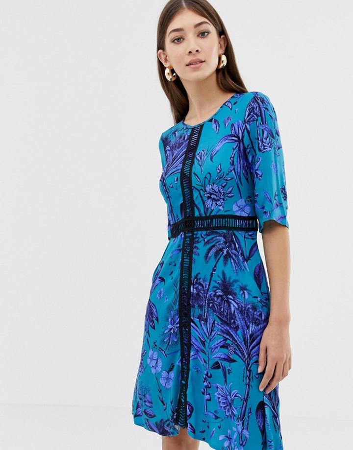 Closet Shift Dress With Trim Detail - Multi