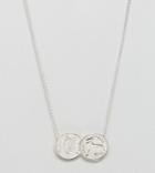 Katie Mullally Silver Irish 3p Double Coin Pendant Necklace - Silver
