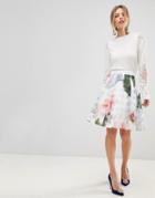 Ted Baker Vanta Full Skirt In Chatsworth Burnout - Multi
