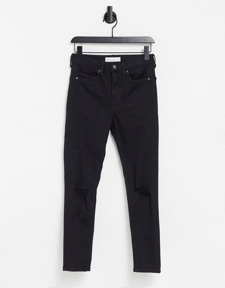 Topshop Jamie Super-rip Jeans In Black