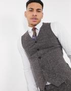Asos Design Wedding Super Skinny Suit Suit Vest In Charcoal Nepp Texture-grey