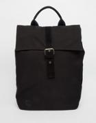 Mi-pac Canvas Roll Top Backpack In Black - Black