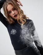 Asos Design Placed Cobweb Halloween Sweater - Black
